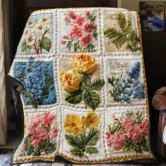 Pressed Blooms Quilt Blanket