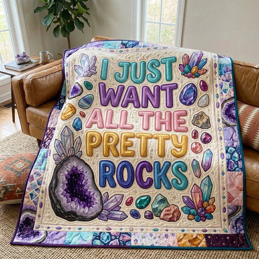 Pretty Rocks Paradise Quilt Blanket