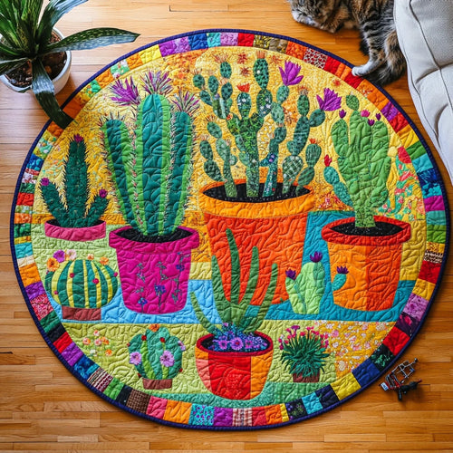 Prickly Pear Sanctuary Quilted Round Mat