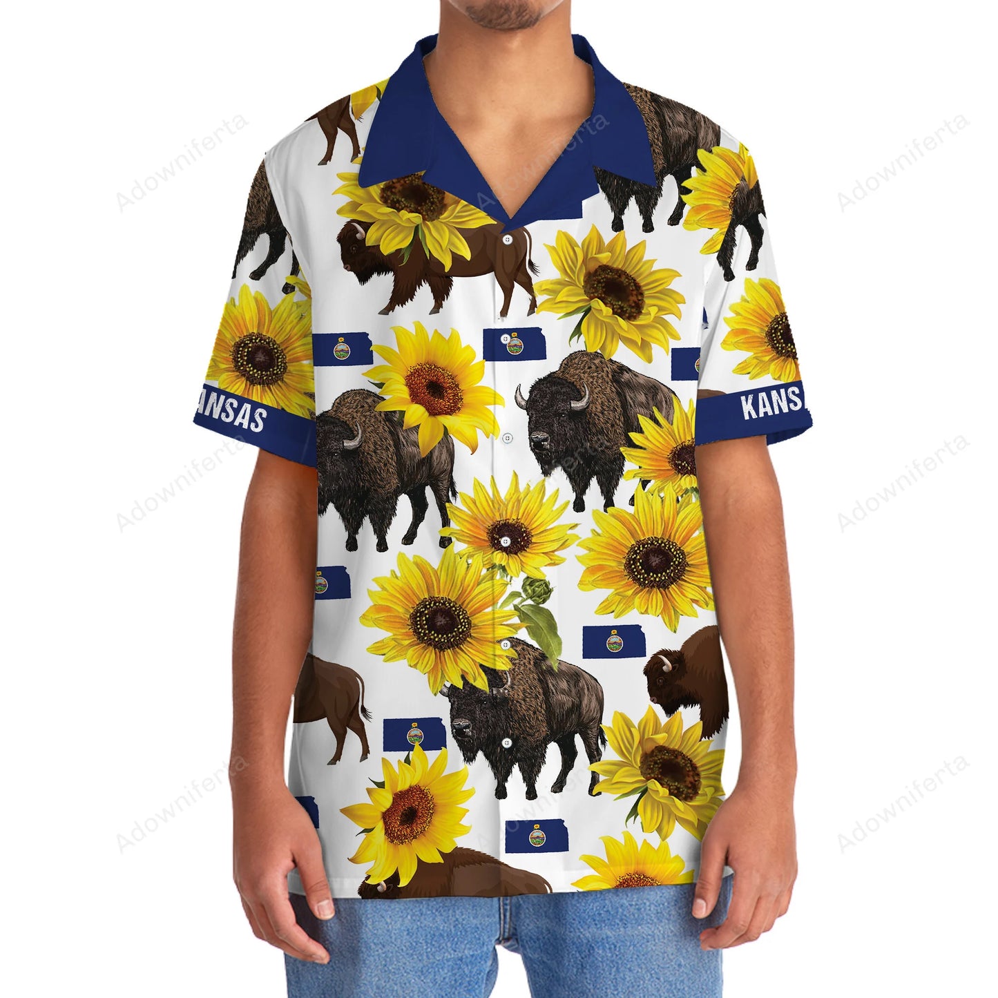 Proud Kansas State Hawaiian Shirt, custom shirt gift for men (view 3)