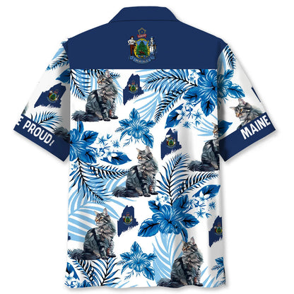 Proud Maine State Hawaiian Shirt, custom shirt gift for men (view 2)