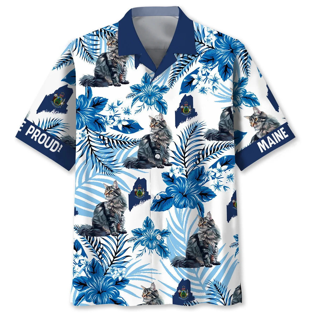 Proud Maine State Hawaiian Shirt, custom shirt gift for men (view 4)