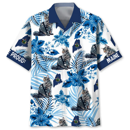 Proud Maine State Hawaiian Shirt, custom shirt gift for men (view 4)