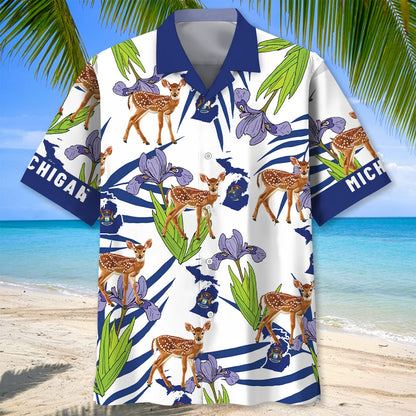 Proud Michigan State Hawaiian Shirt, custom shirt gift for men