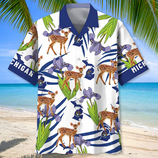 Proud Michigan State Hawaiian Shirt, custom shirt gift for men