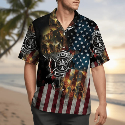 Proud of Firefighter Hawaiian Shirt, custom shirt gift for men