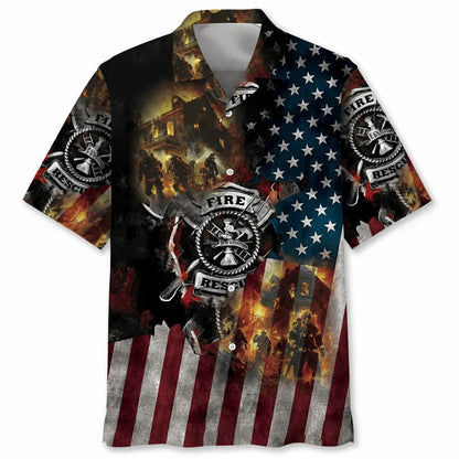 Proud of Firefighter Hawaiian Shirt, custom shirt gift for men (view 3)