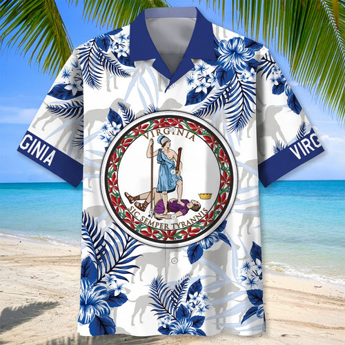 Proud Virginia State Hawaiian Shirt, custom shirt gift for men