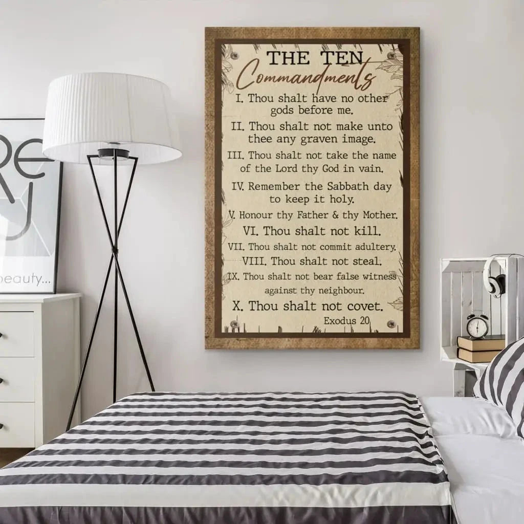 10 commandments wall art canvas (view 8)