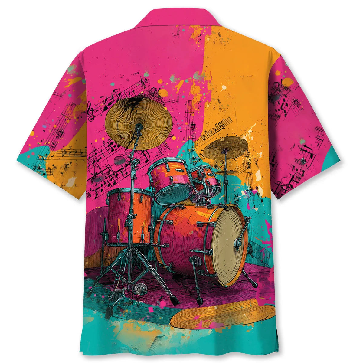 Psychedelic Drum Set Hawaiian Shirt, custom shirt gift for men (view 2)