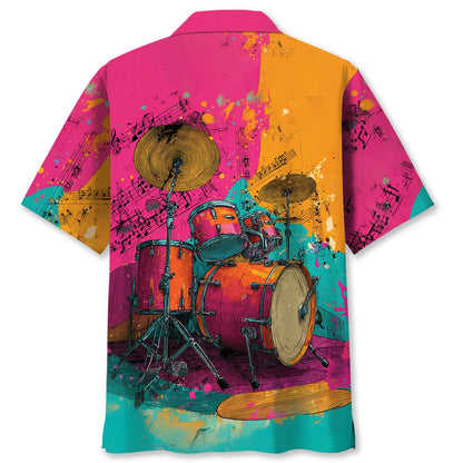 Psychedelic Drum Set Hawaiian Shirt, custom shirt gift for men (view 2)
