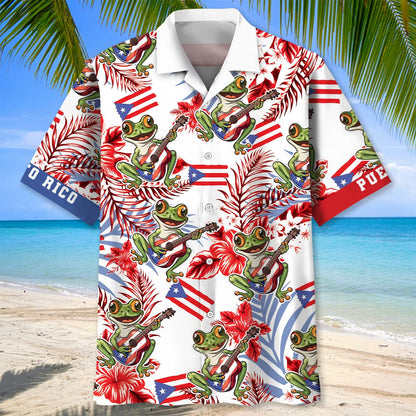 Puerto Rico Proud Hawaiian Shirt, custom shirt gift for men