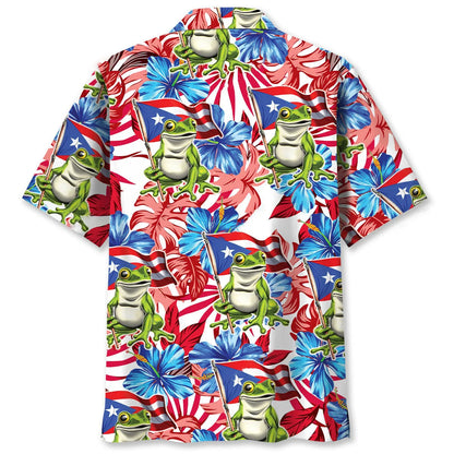 Puerto Rico Tropical Hawaiian Shirt, custom shirt gift for men (view 2)