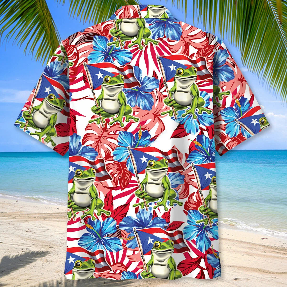 Puerto Rico Tropical Hawaiian Shirt, custom shirt gift for men (view 3)