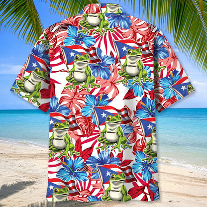 Puerto Rico Tropical Hawaiian Shirt, custom shirt gift for men (view 3)
