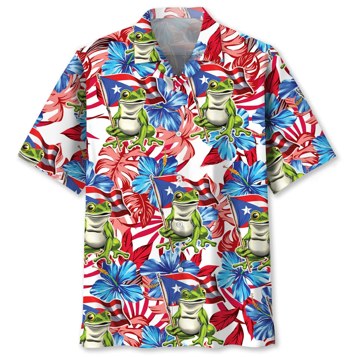 Puerto Rico Tropical Hawaiian Shirt, custom shirt gift for men (view 4)