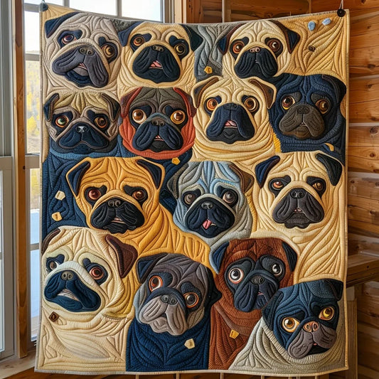 Pug Gallery Quilt Blanket