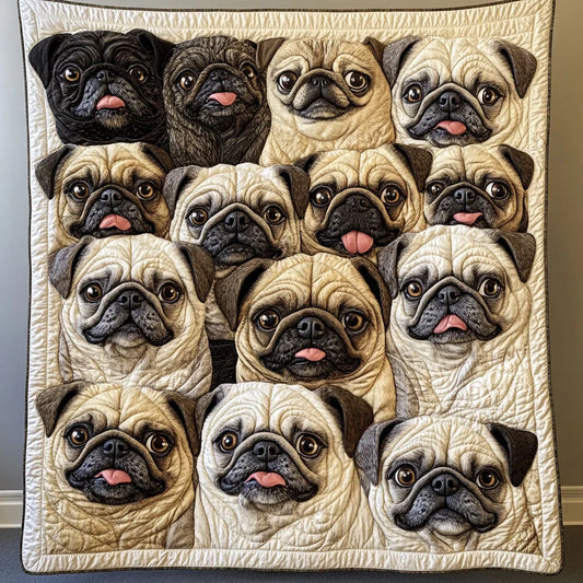 Pug Parade Quilt Blanket