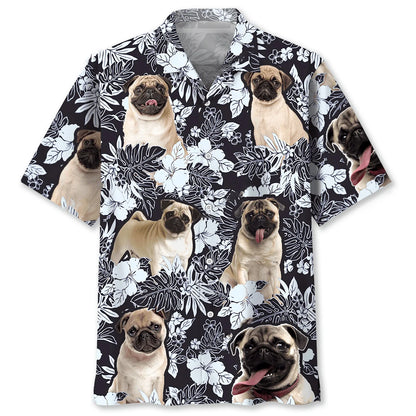 Pug Tropical Men Hawaiian Shirt, custom shirt gift for men (view 2)