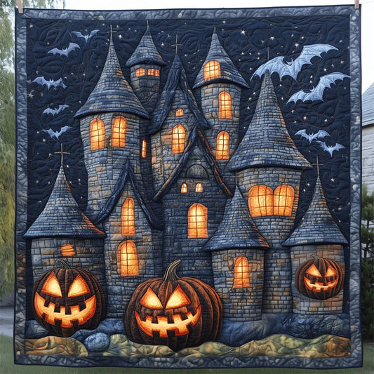 Pumpkin Castle Halloween Quilt Blanket