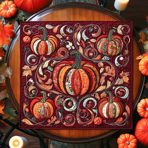 Pumpkin Latte Glow Quilted Table Topper