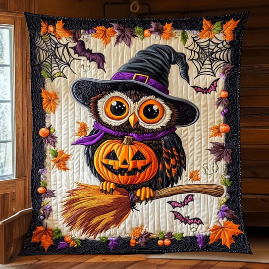 Pumpkin Owl Charm Quilt Blanket