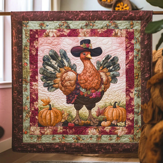 Pumpkin Turkey Quilt Blanket