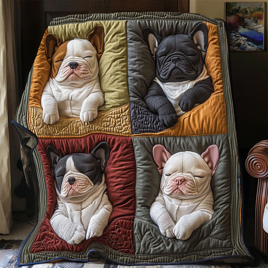 Puppy Squares Quilt Blanket