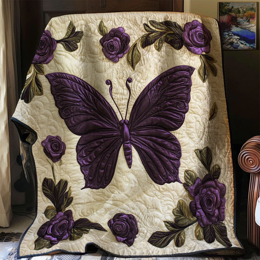 Purple Butterfly Quilt Blanket