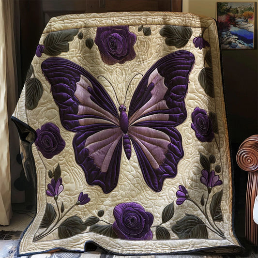 Purple Butterfly Quilt Blanket