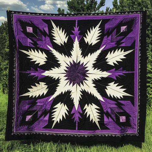 Purple Feather Quilt Blanket