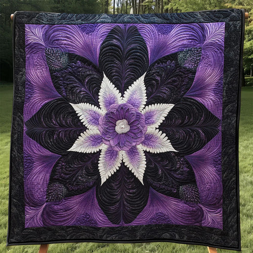 Purple Flower Magic Quilt Blanket