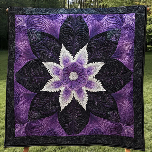Purple Flower Magic Quilt Blanket