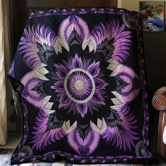 Purple Flower Quilt Blanket