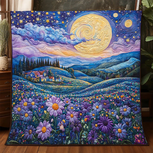 Purple Petal Valley Quilt Blanket