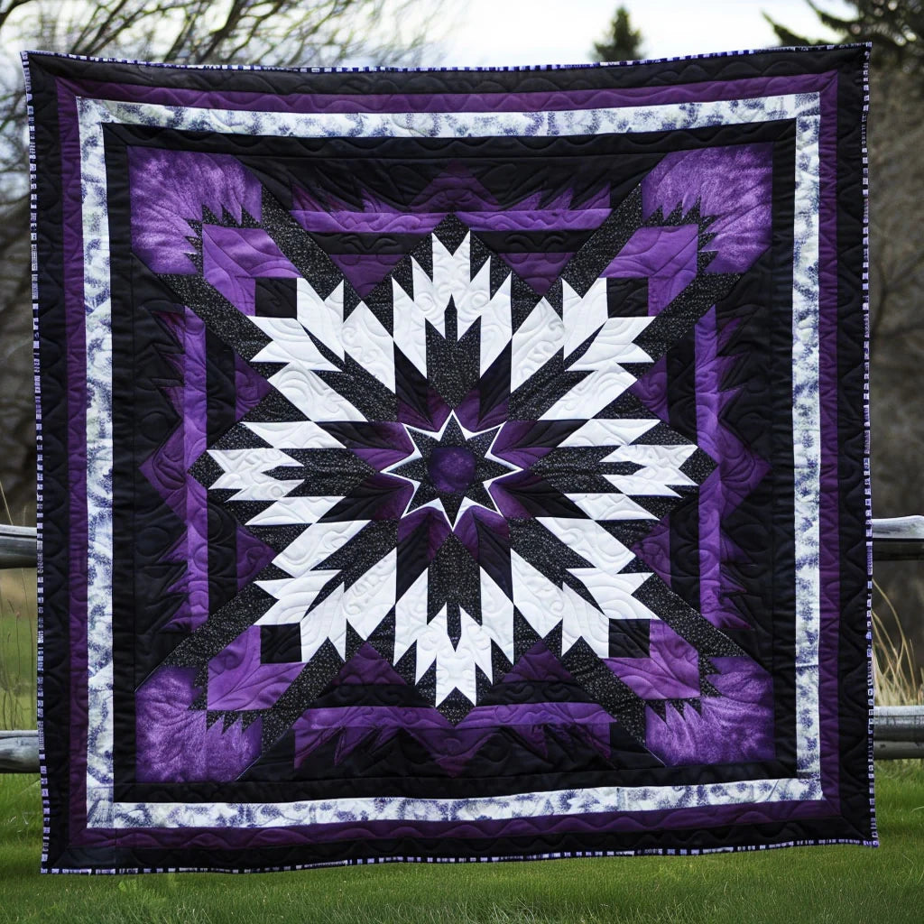 Purple Star Quilt Blanket