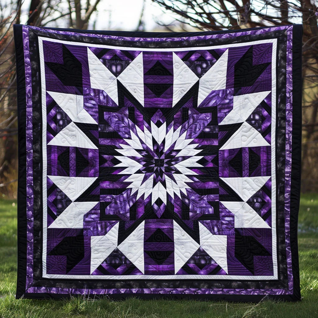 Purple Starburst Quilt Blanket