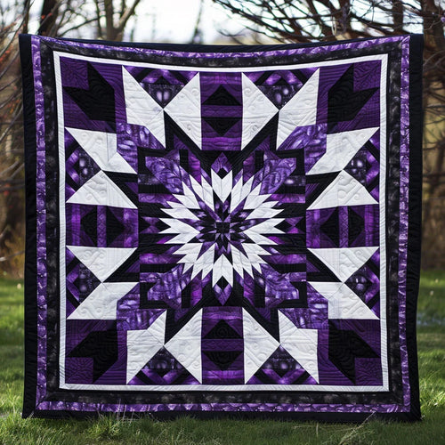 Purple Starburst Quilt Blanket