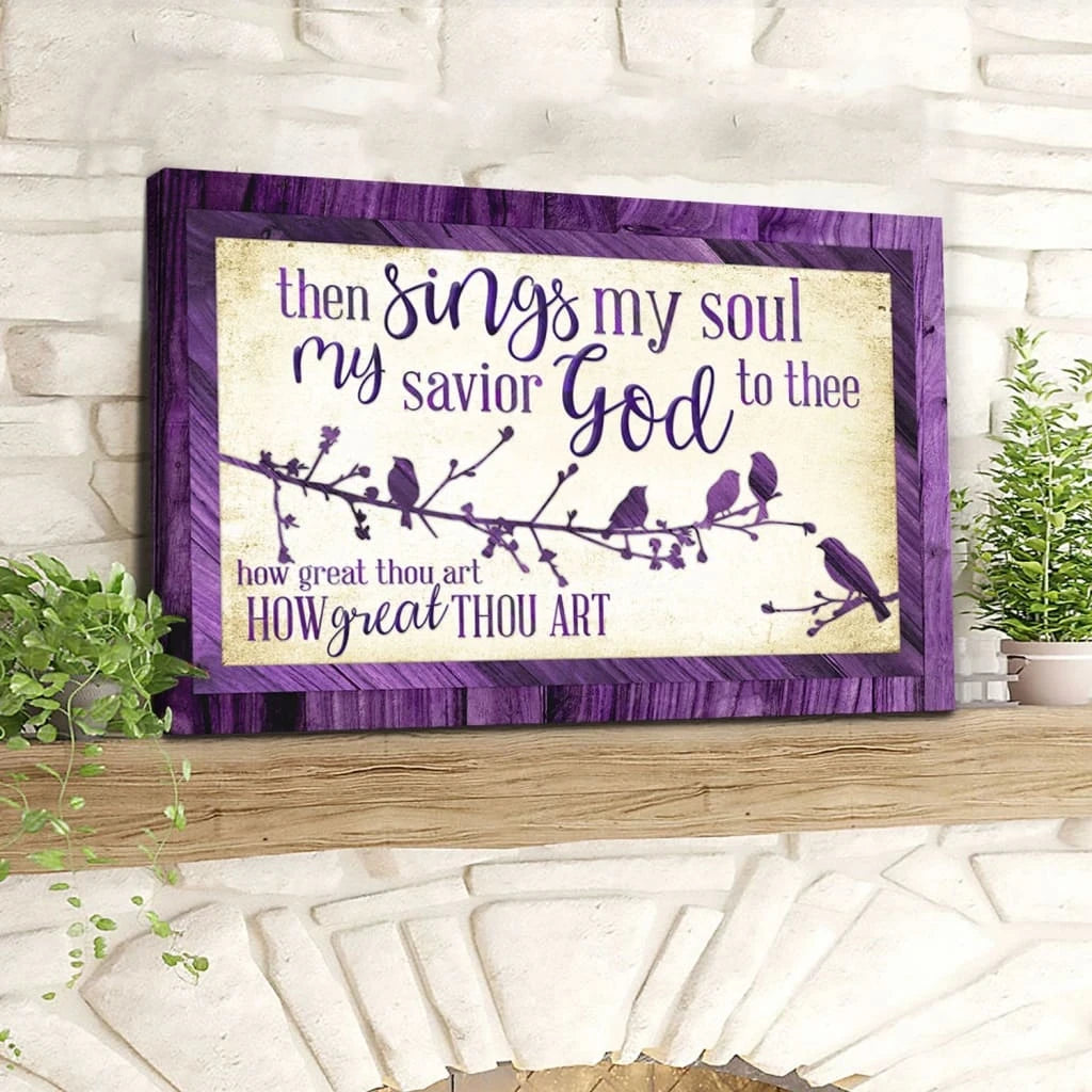 then sings my soul my savior god to thee how great thou art wall art canvas (Landscape) (view 4)