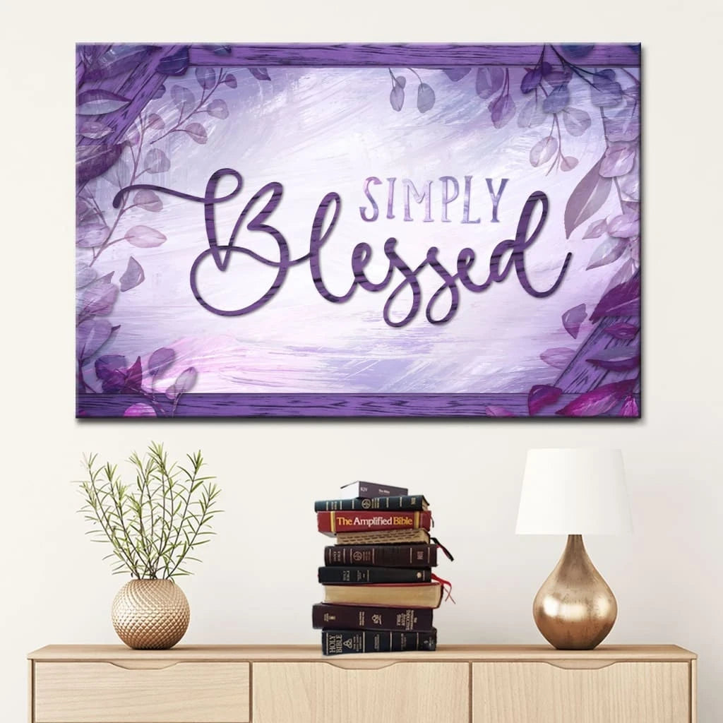 rustic simply blessed canvas wall art christian wall decor (Landscape) (view 6)