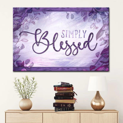 rustic simply blessed canvas wall art christian wall decor (Landscape) (view 6)