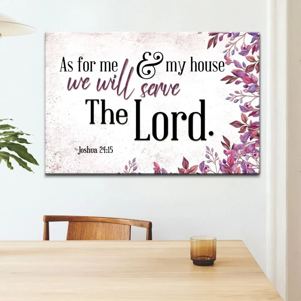 as for me and my house wall art joshua 24 15 bible verse wall art canvas print (Landscape) (view 4)