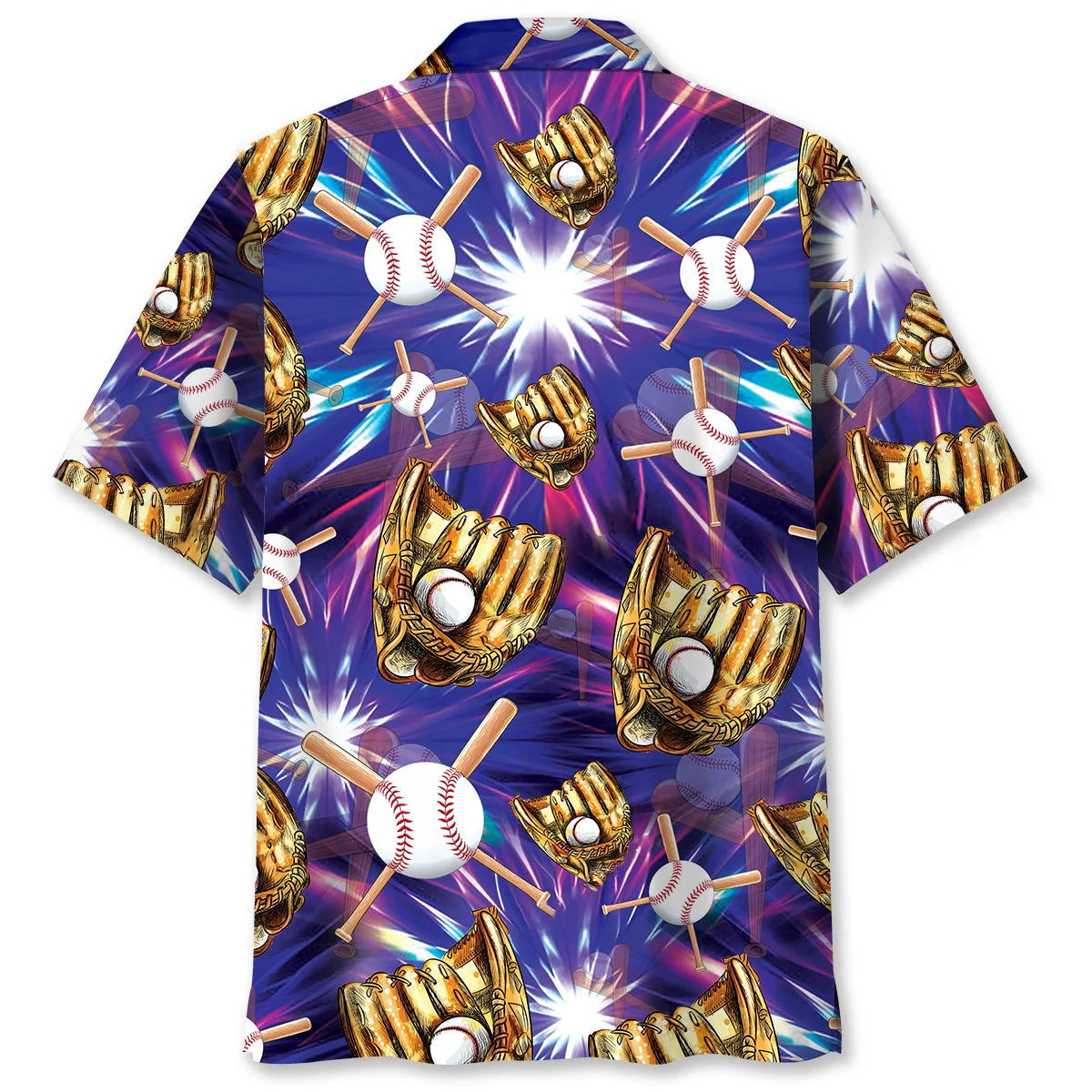 Purple Baseball Gloves Hawaiian Shirt, custom shirt gift for men (view 4)