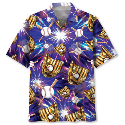 Purple Baseball Gloves Hawaiian Shirt, custom shirt gift for men (view 5)