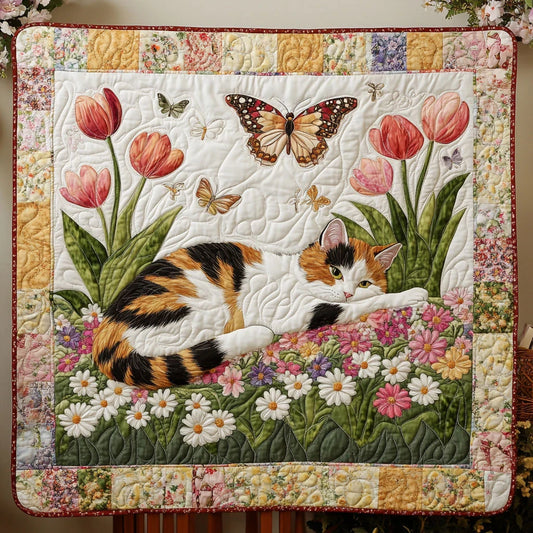 Purring Petals Quilt Blanket