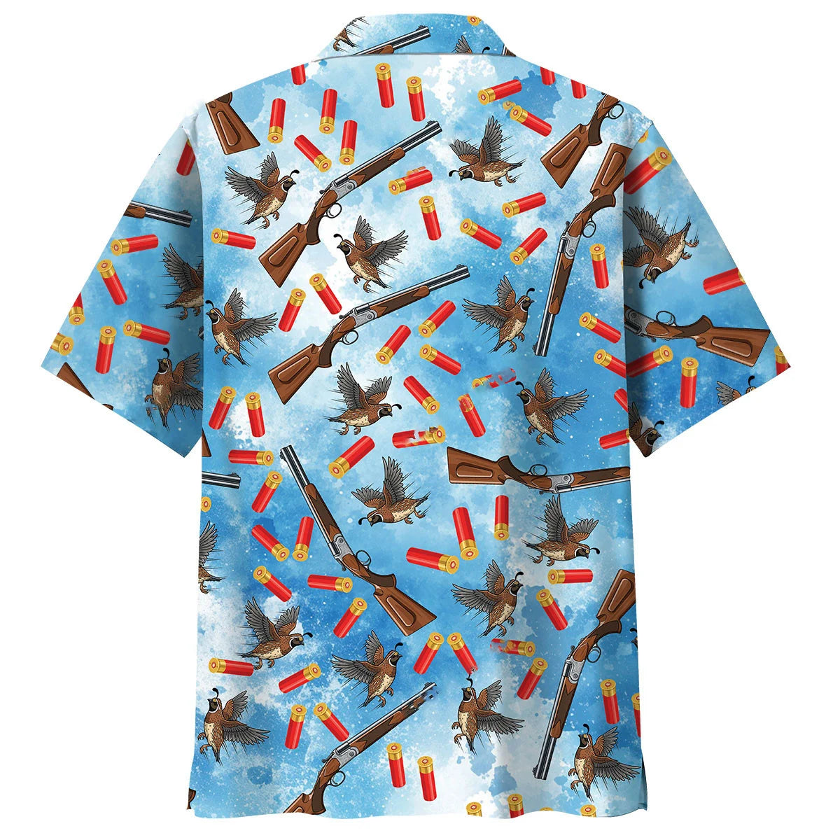 Quail Hunting Blue Hawaiian Shirt, custom shirt gift for men (view 3)