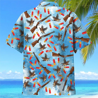 Quail Hunting Blue Hawaiian Shirt, custom shirt gift for men (view 4)
