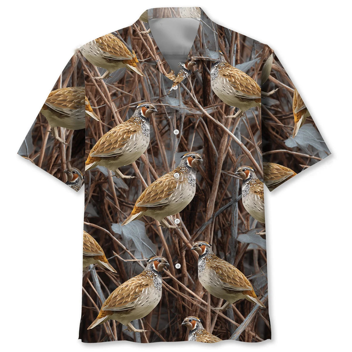 Quail Hunting Camouflage Hawaiian Shirt, custom shirt gift for men