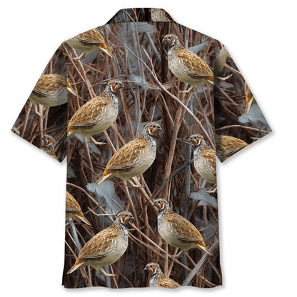 Quail Hunting Camouflage Hawaiian Shirt, custom shirt gift for men (view 4)