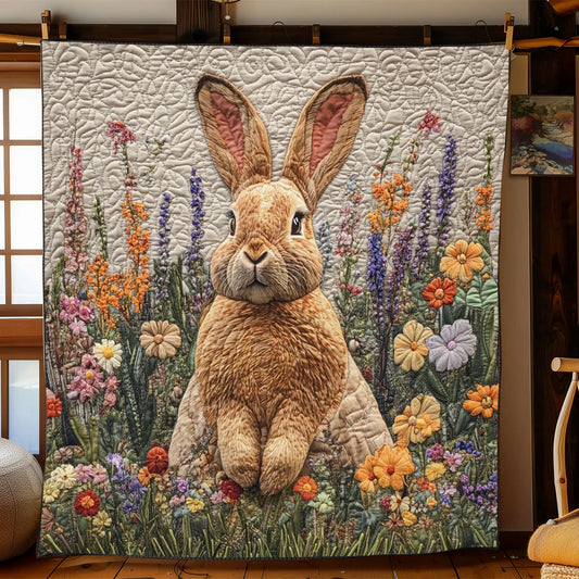 Quiet Garden Hare Quilt Blanket